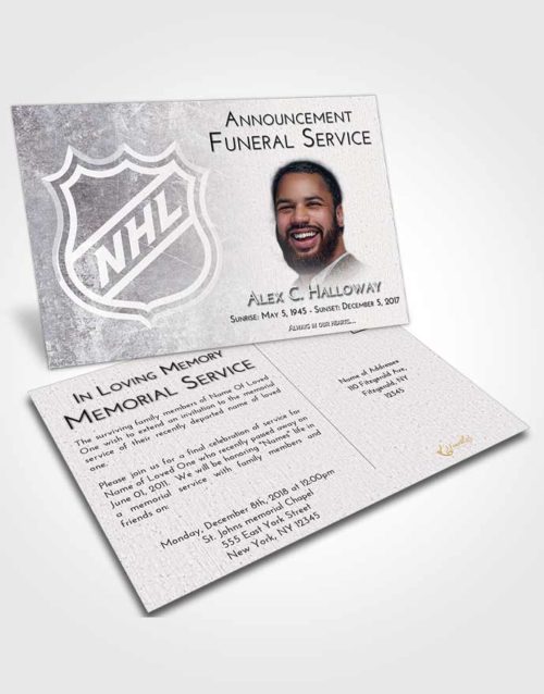 Funeral Announcement Card Template Evening Hockey Tranquility