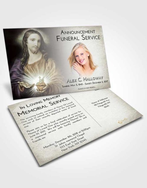 Funeral Announcement Card Template Evening Jesus Christ