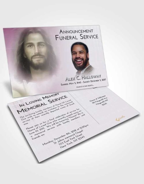 Funeral Announcement Card Template Evening Jesus in Heaven