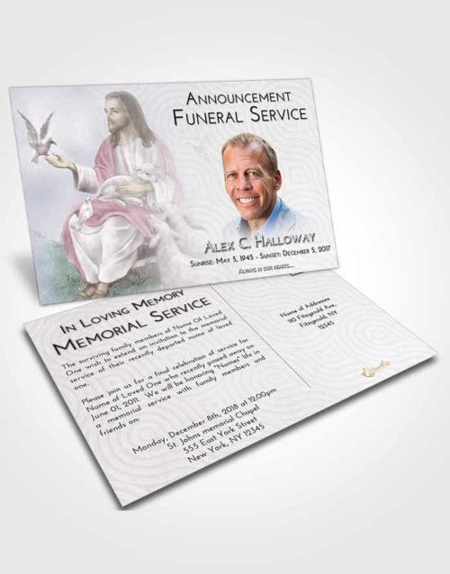Funeral Announcement Card Template Evening Jesus in the Sky