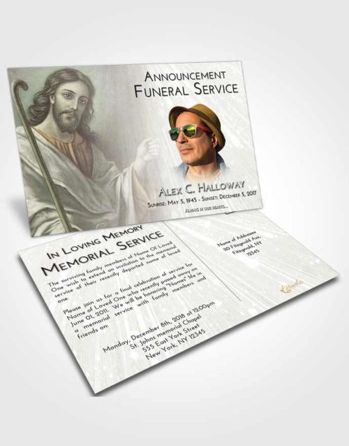 Funeral Announcement Card Template Evening Life of Jesus