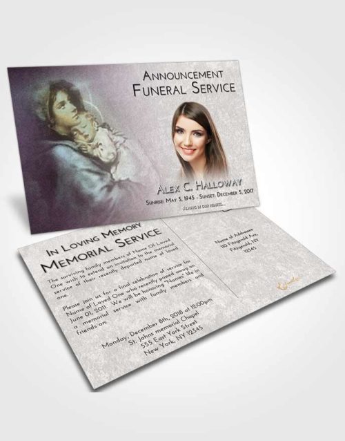 Funeral Announcement Card Template Evening Mary and Jesus