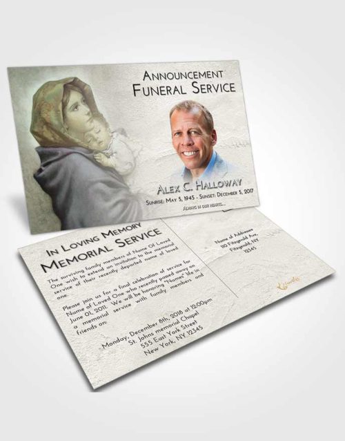 Funeral Announcement Card Template Evening Mother Mary