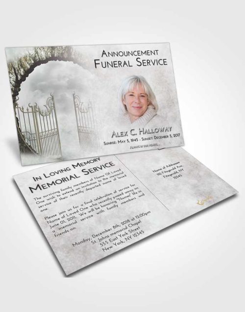 Funeral Announcement Card Template Evening Mystical Gates of Heaven
