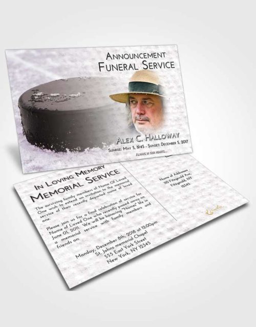 Funeral Announcement Card Template Evening Puck of Honor