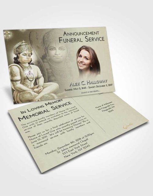 Funeral Announcement Card Template Evening Ram Bhakth Hanuman