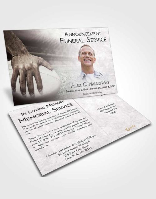 Funeral Announcement Card Template Evening Rugby Surprise