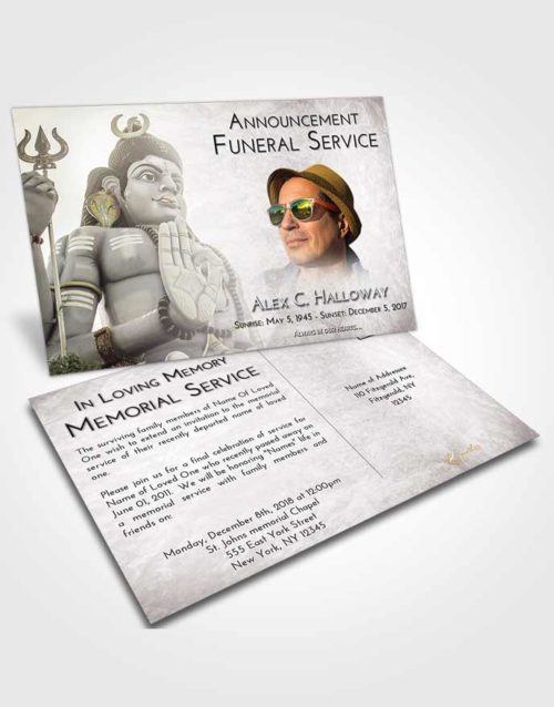 Funeral Announcement Card Template Evening Shiva Divinity