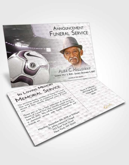 Funeral Announcement Card Template Evening Soccer Life