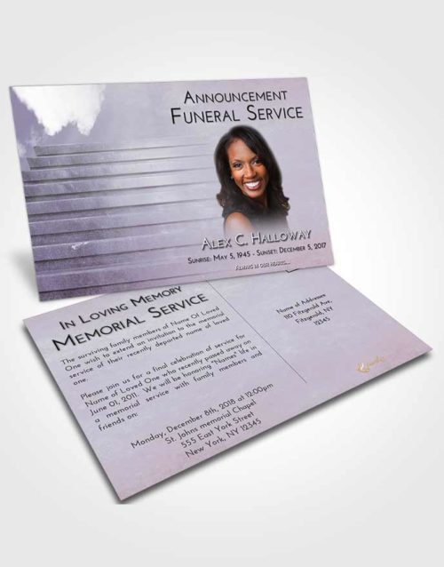 Funeral Announcement Card Template Evening Stairway Into the Sky