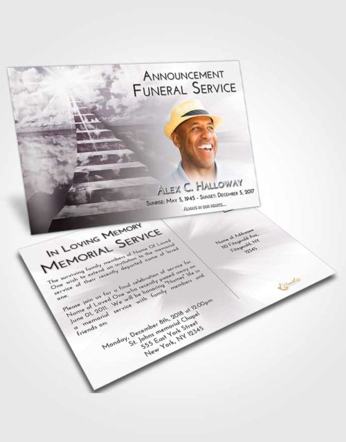 Funeral Announcement Card Template Evening Stairway for the Soul