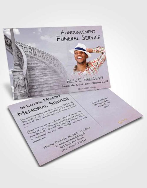 Funeral Announcement Card Template Evening Stairway of Love