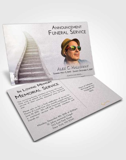 Funeral Announcement Card Template Evening Stairway to Bliss