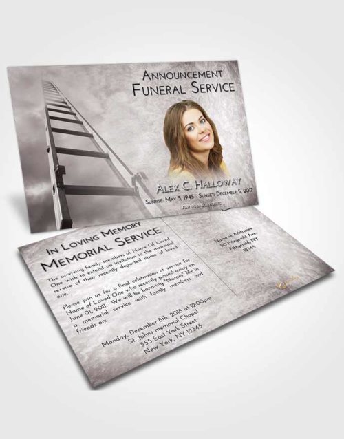 Funeral Announcement Card Template Evening Stairway to Forever