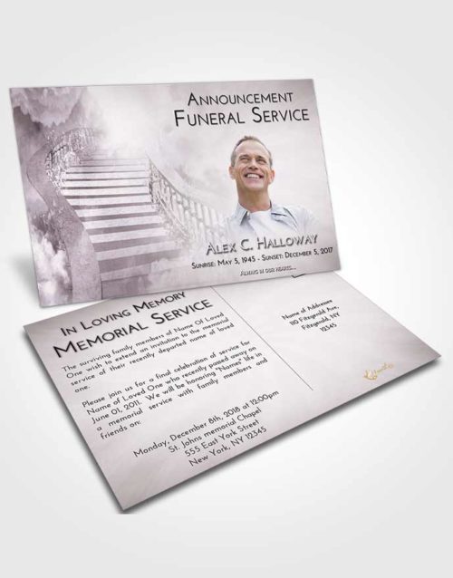 Funeral Announcement Card Template Evening Stairway to Freedom