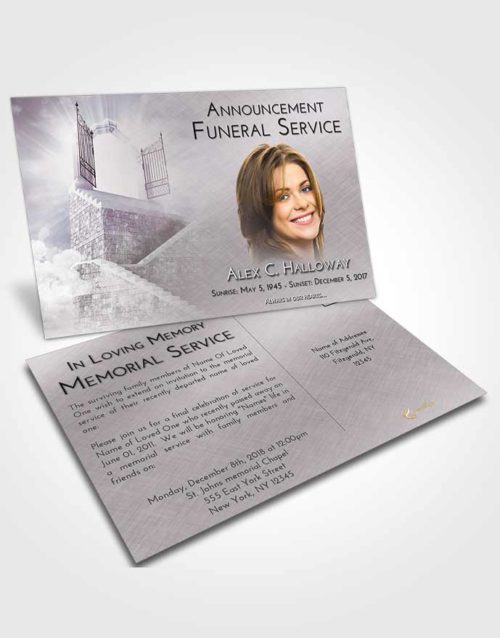 Funeral Announcement Card Template Evening Stairway to the Gates of Heaven