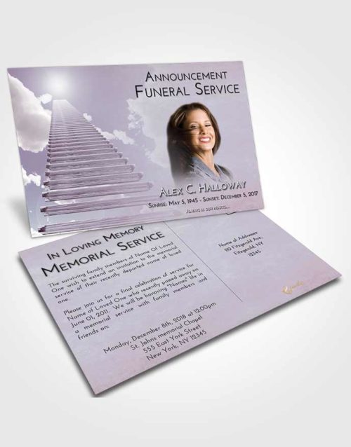 Funeral Announcement Card Template Evening Steps to Heaven