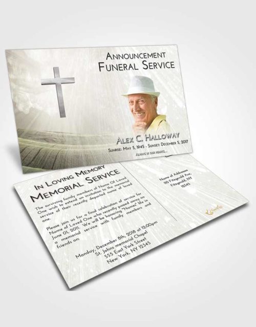 Funeral Announcement Card Template Evening The Cross of Life
