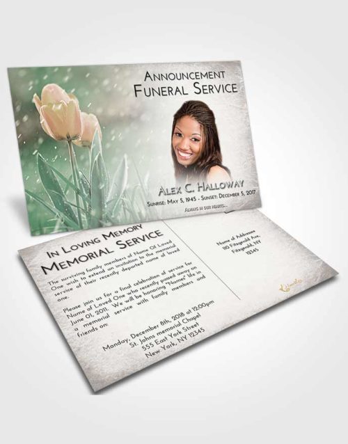 Funeral Announcement Card Template Evening Tulip Whisper
