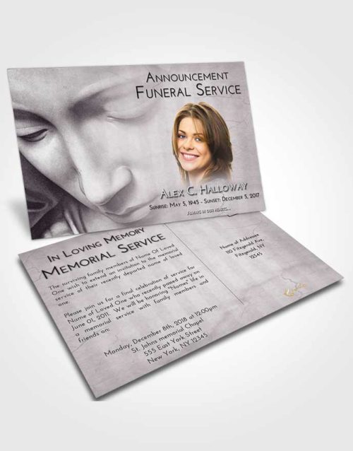 Funeral Announcement Card Template Evening Virgin Mary
