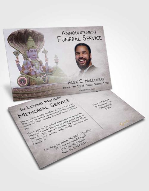 Funeral Announcement Card Template Evening Vishnu Desire