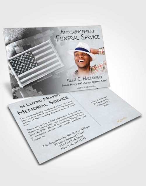 Funeral Announcement Card Template Freedom Army Days