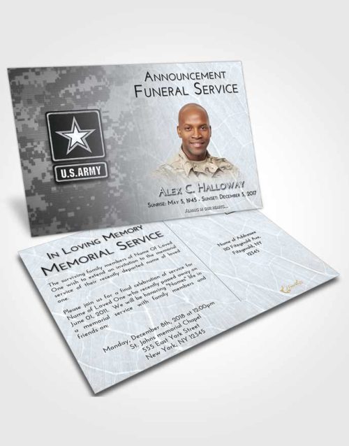 Funeral Announcement Card Template Freedom Army Duty