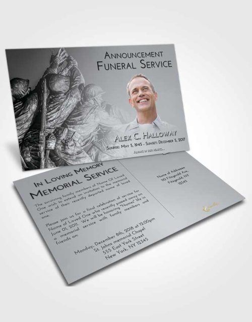 Funeral Announcement Card Template Freedom Army Grit