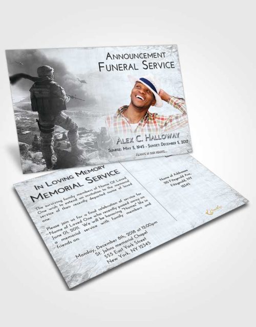Funeral Announcement Card Template Freedom Army Life