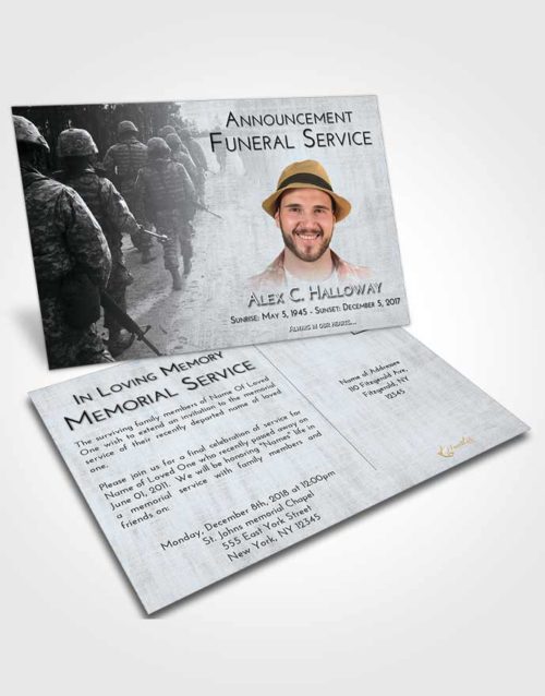 Funeral Announcement Card Template Freedom Army March