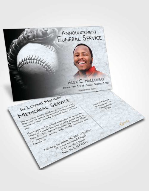 Funeral Announcement Card Template Freedom Baseball Life
