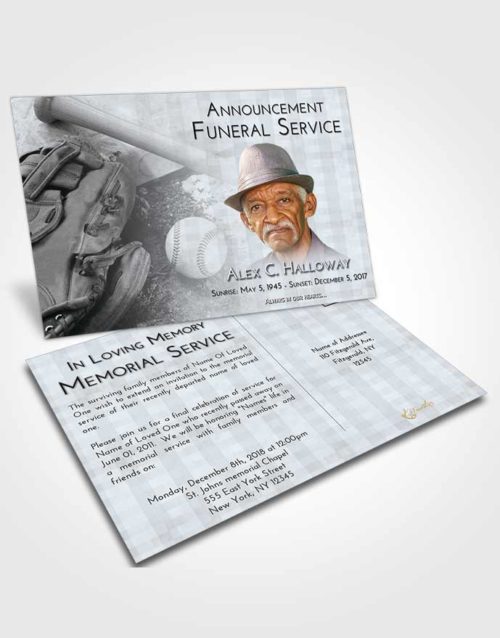 Funeral Announcement Card Template Freedom Baseball Peace