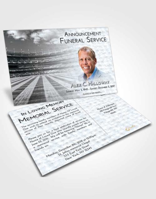 Funeral Announcement Card Template Freedom Baseball Serenity