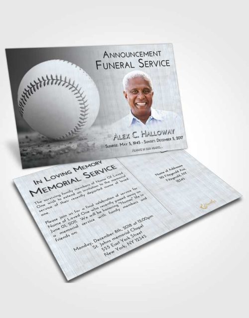 Funeral Announcement Card Template Freedom Baseball Victory