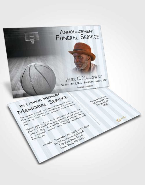 Funeral Announcement Card Template Freedom Basketball Dreams