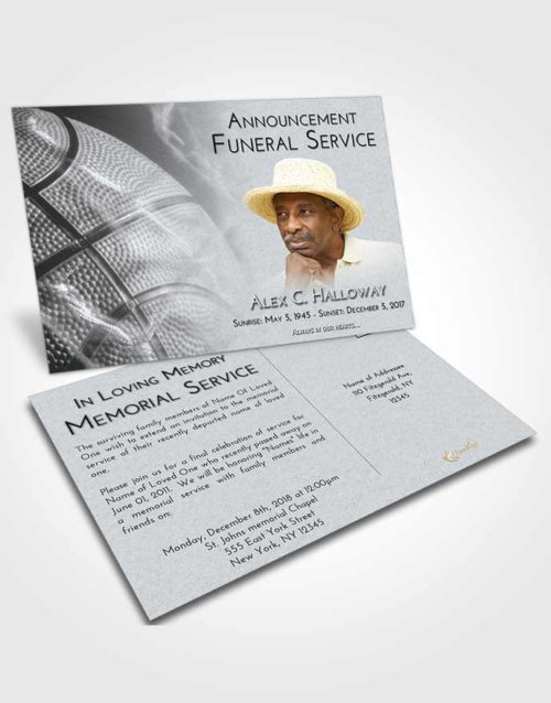 Funeral Announcement Card Template Freedom Basketball Fame