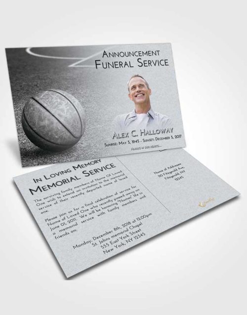 Funeral Announcement Card Template Freedom Basketball Love
