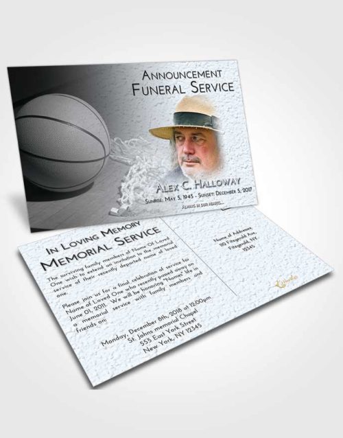 Funeral Announcement Card Template Freedom Basketball Peace
