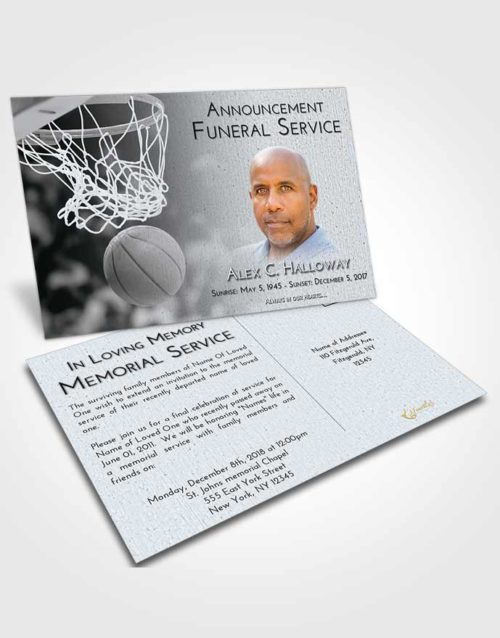 Funeral Announcement Card Template Freedom Basketball Swish