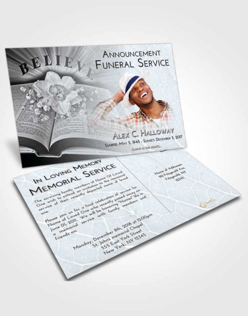 Funeral Announcement Card Template Freedom Bible Belief