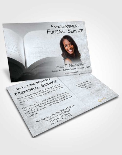 Funeral Announcement Card Template Freedom Bible Faith