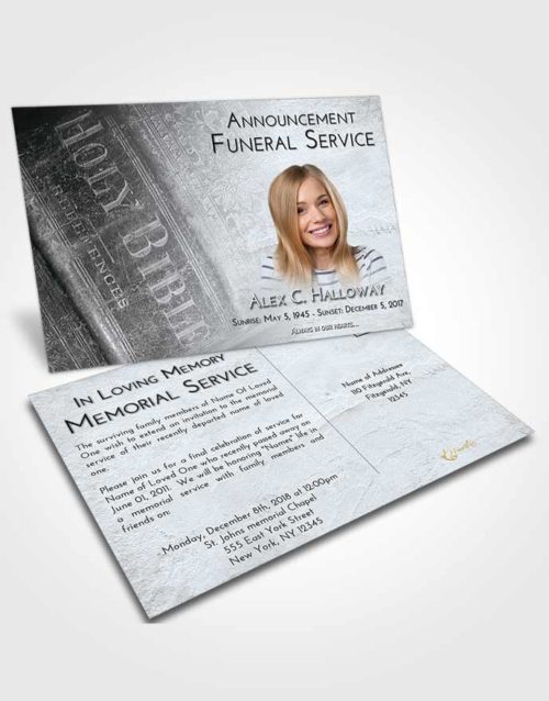 Funeral Announcement Card Template Freedom Bible Grace