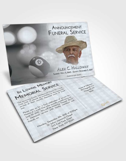Funeral Announcement Card Template Freedom Billiards Tranquility
