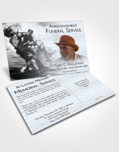 Funeral Announcement Card Template Freedom Boxing Animation