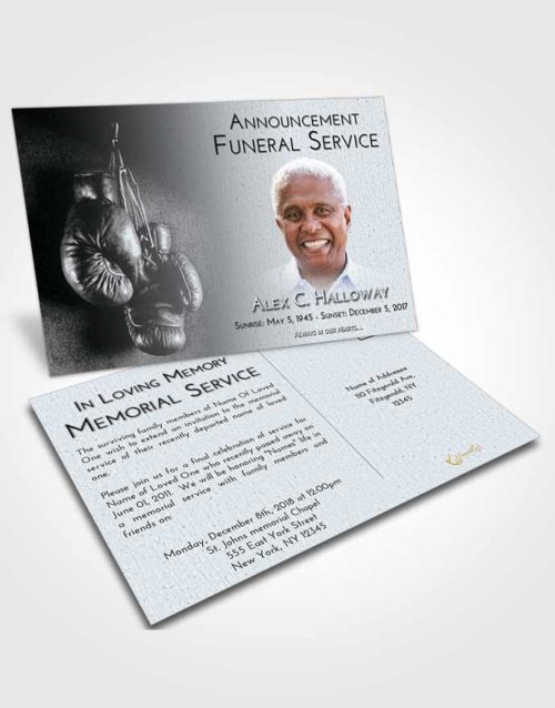 Funeral Announcement Card Template Freedom Boxing Serenity