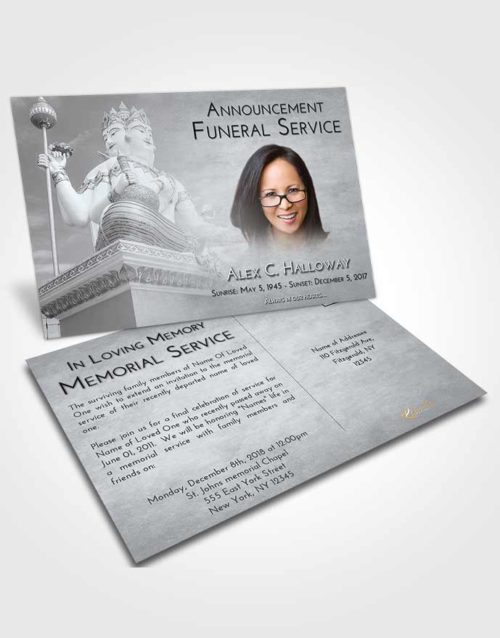 Funeral Announcement Card Template Freedom Brahma Mystery