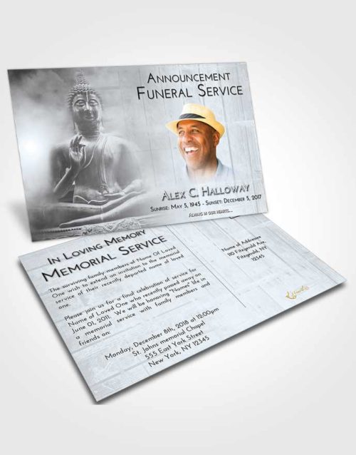 Funeral Announcement Card Template Freedom Buddha Desire