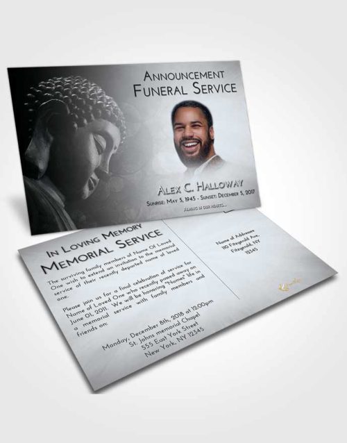 Funeral Announcement Card Template Freedom Buddha Divinity