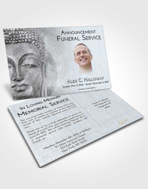 Funeral Announcement Card Template Freedom Buddha Praise