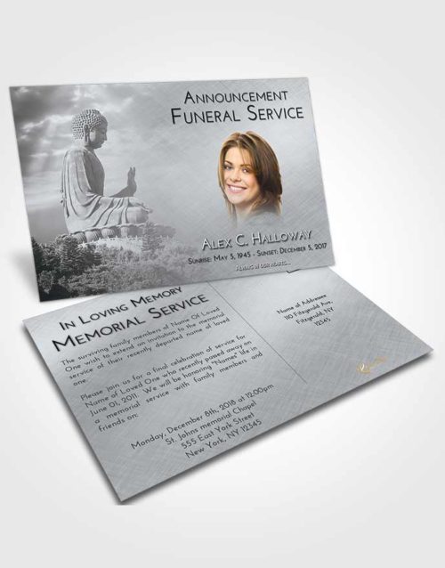 Funeral Announcement Card Template Freedom Buddha Surprise